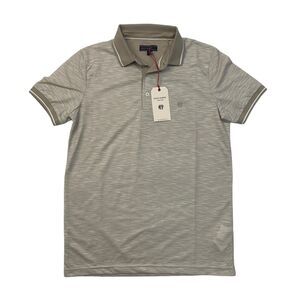 Felix Hardy Polo Shirt Mens S Small Beige Cotton Collared Knit Short Sleeve